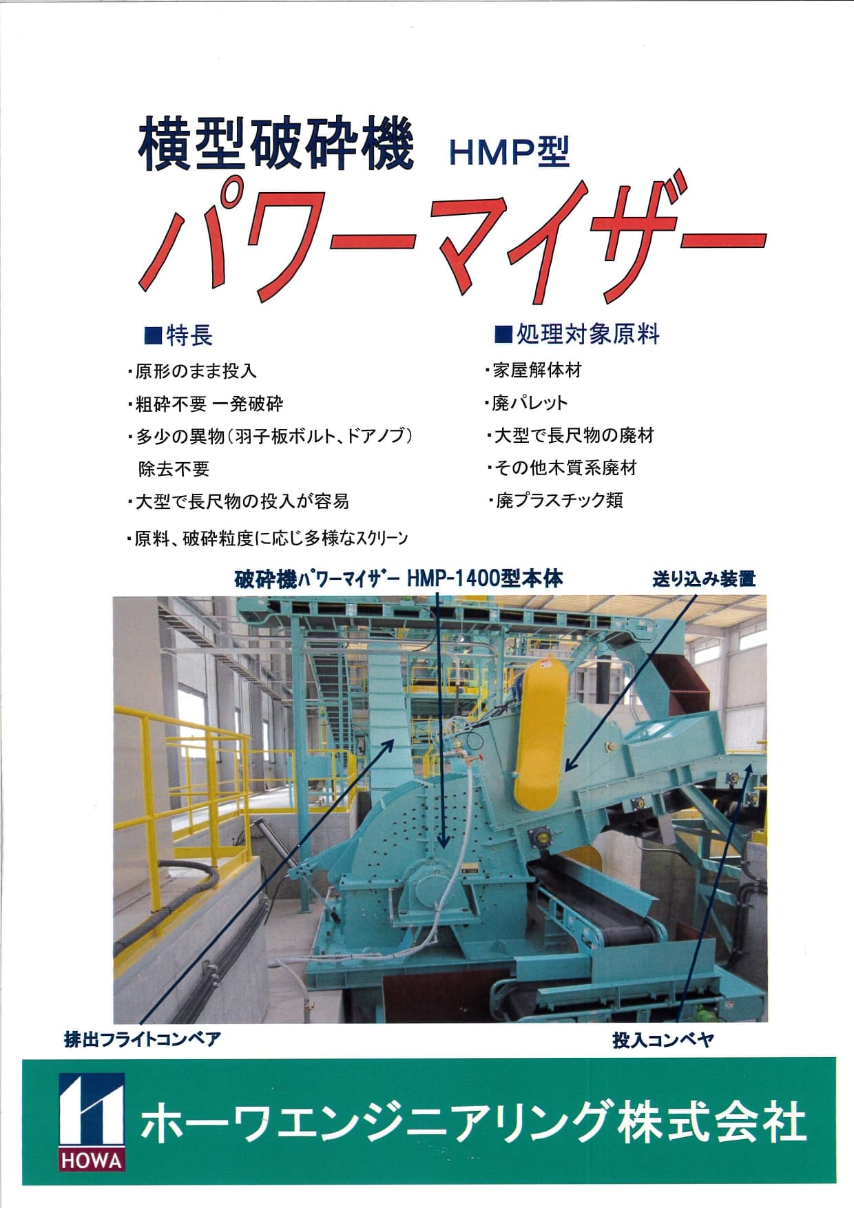 HMP型 横型破砕機 パワーマイザーの画像