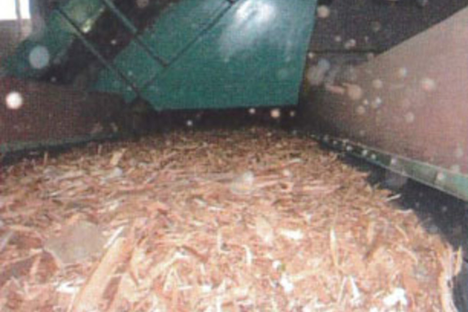 処理前の原料（振動コンベヤ部）の画像